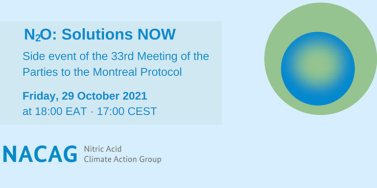 NACAG presents at the side event on nitrous oxide emissions at the 33rd Meeting of the Parties to the Montreal Protocol.
